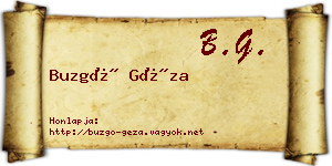 Buzgó Géza névjegykártya