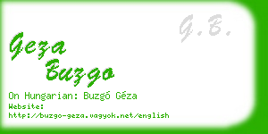 geza buzgo business card