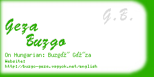 geza buzgo business card